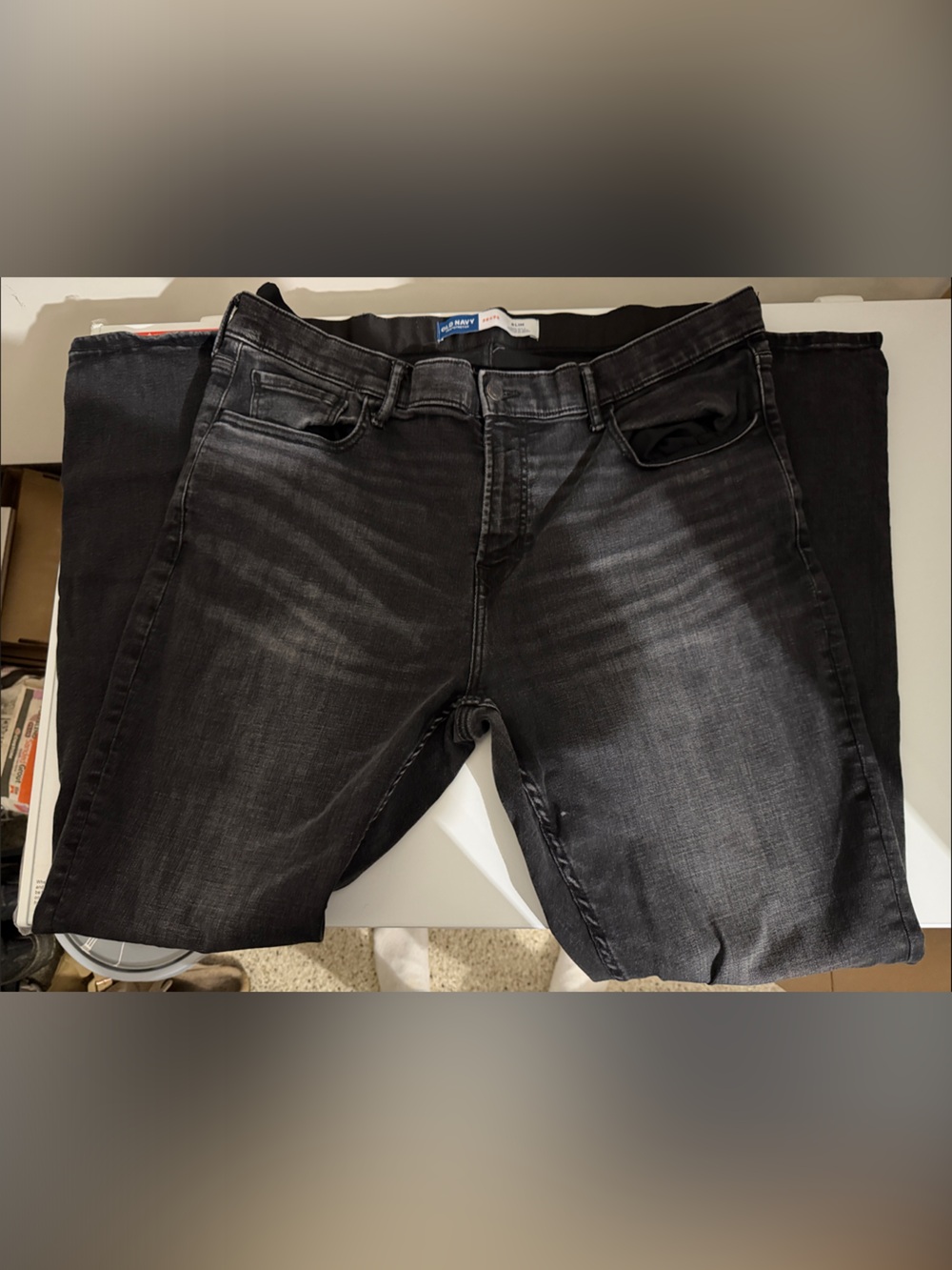 Old Navy Men's Black Straight Jeans Slim 360 Stretch.